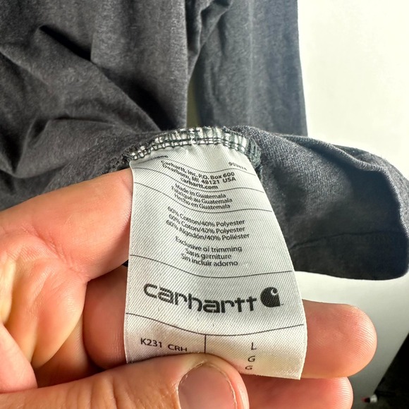Carhartt Long Sleeve T-Shirt Men's Size Large Gray Loose Fit Activewear - Picture 5 of 8